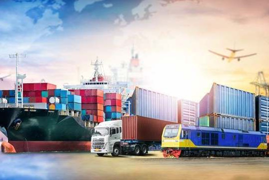 Container ship, freight trucks and aircraft shown in the New Cargo Management profile